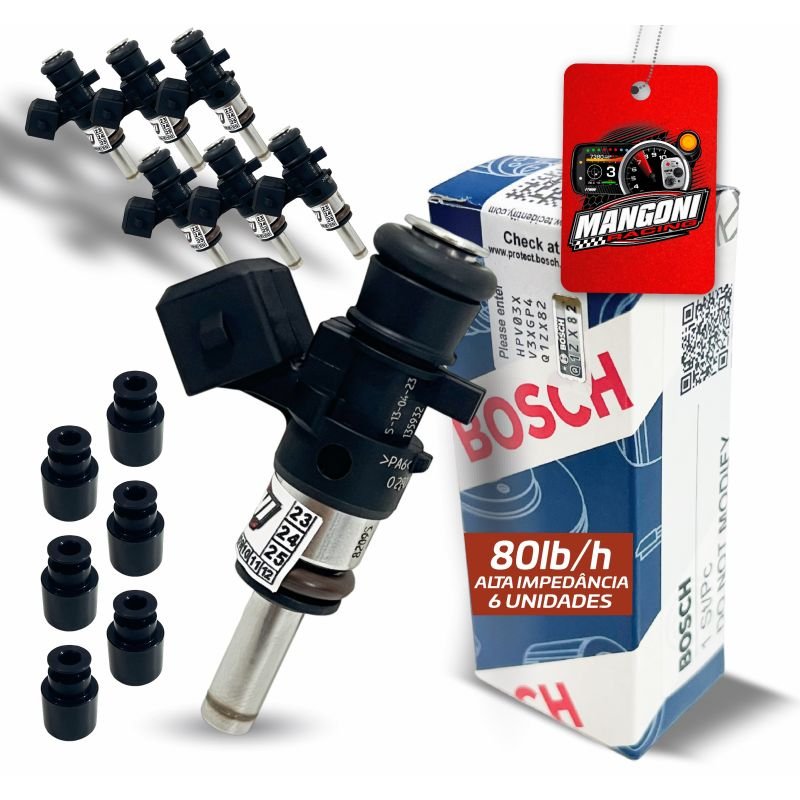 6 Bicos Injetores 80lbs/h Original Com Prolongador - Bosch