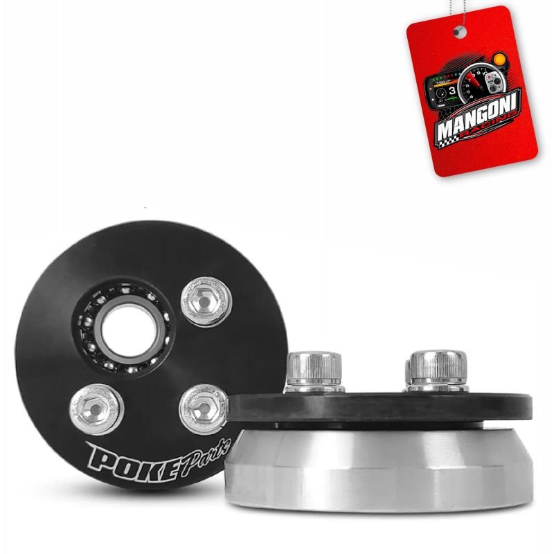 Camber Plate VW Gol G1 Prata Pequeno Alumínio Preto - Poke Parts