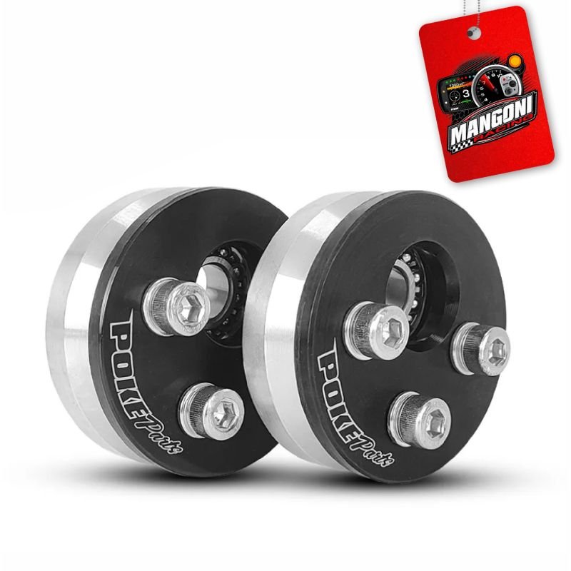 Camber Plate VW Gol G1 Prata Pequeno Alumínio Preto - Poke Parts