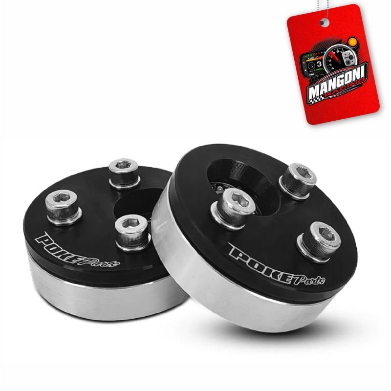 Camber Plate VW Gol G2 a G4 Prata Pequeno Alumínio Preto - Poke Parts