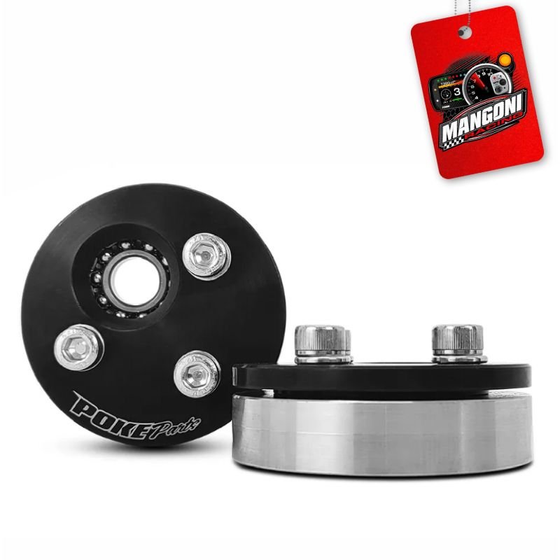 Camber Plate VW Gol G2 a G4 Prata Pequeno Alumínio Preto - Poke Parts