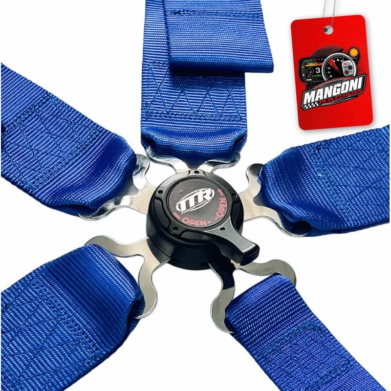 Cinto de Segurança 3' Engate Rápido 5 Pontas Homologado SFI Azul - MR Performance