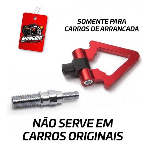 Gancho Engate Reboque Alumínio Modelo Flecha - Vermelho - MR Performance