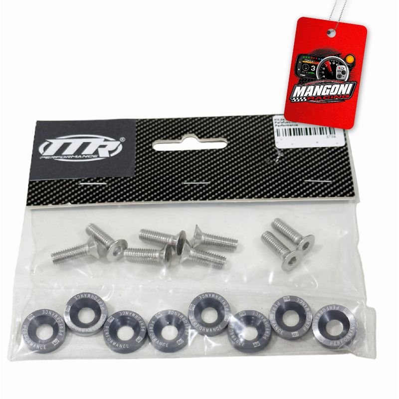 Kit de Arruela Billet Universal C/ Parafuso M6 - Grafite 8 Und. - MR Performance