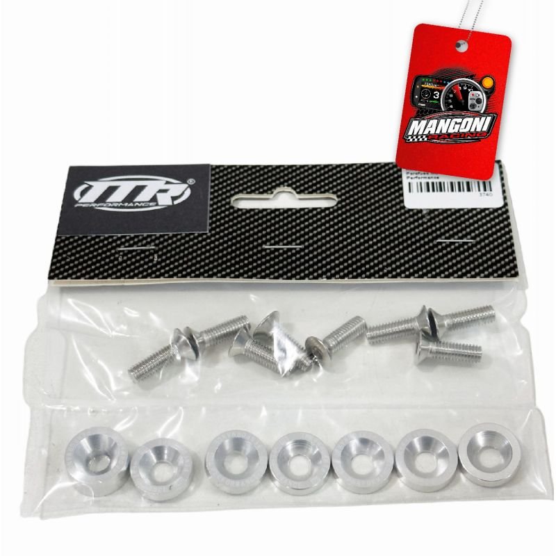 Kit de Arruela Billet Universal C/ Parafuso M6 - Prata 8 Und. - MR Performance