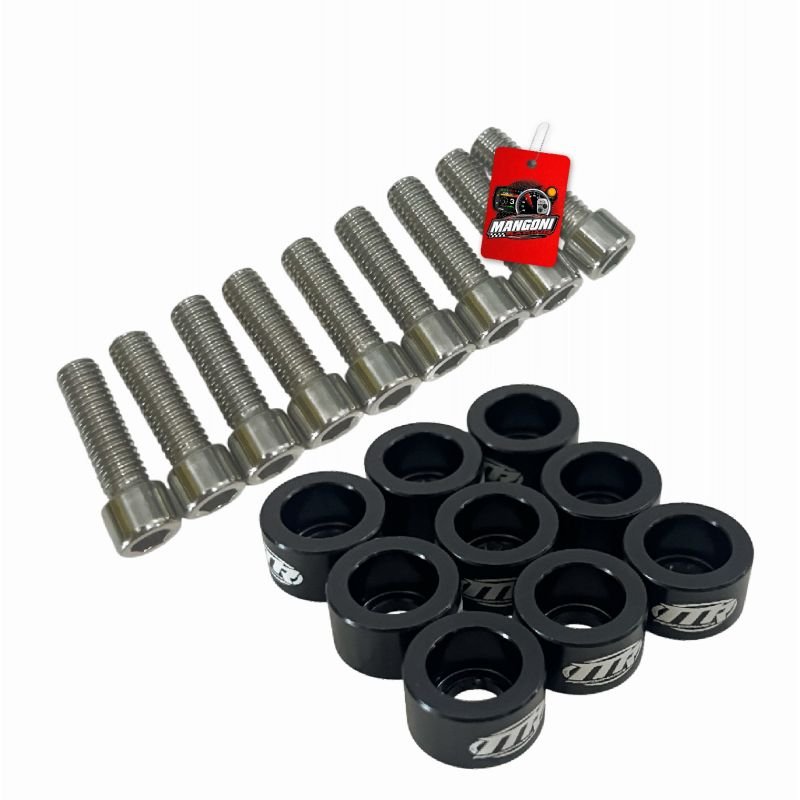 Kit de Arruela Billet Universal C/ Parafuso M8 - Preto 8 Und. - MR Performance