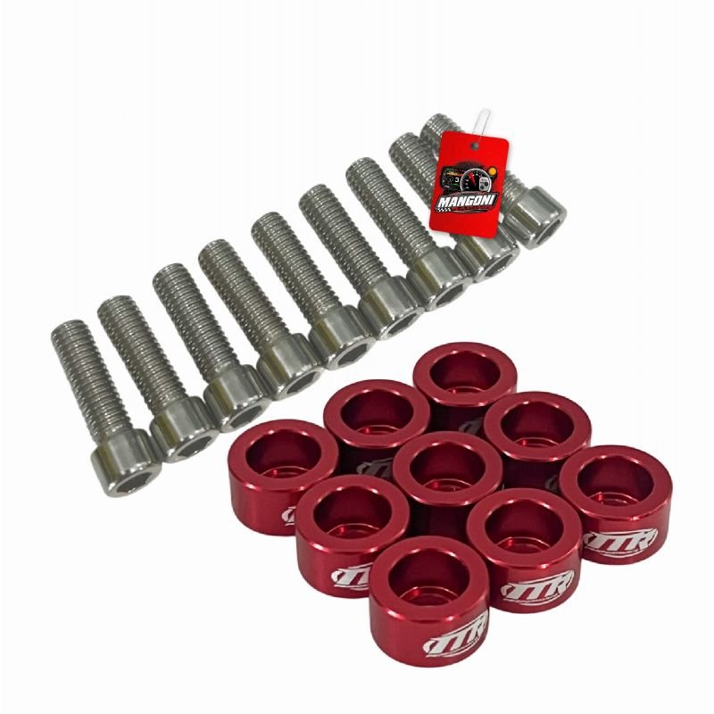 Kit de Arruela Billet Universal C/ Parafuso M8 - Vermelho 8 Und. - MR Performance