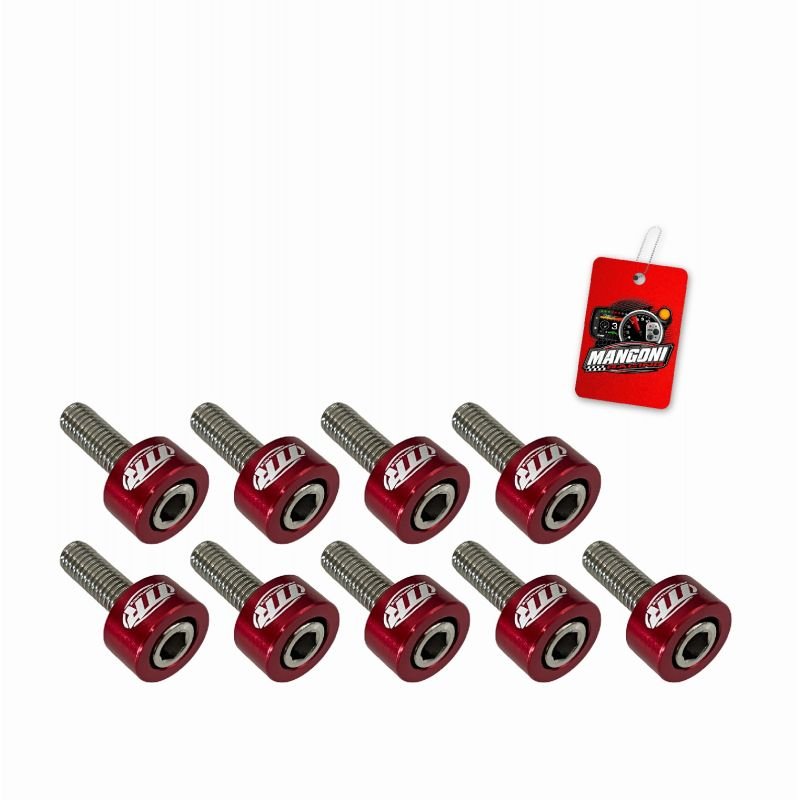 Kit de Arruela Billet Universal C/ Parafuso M8 - Vermelho 8 Und. - MR Performance