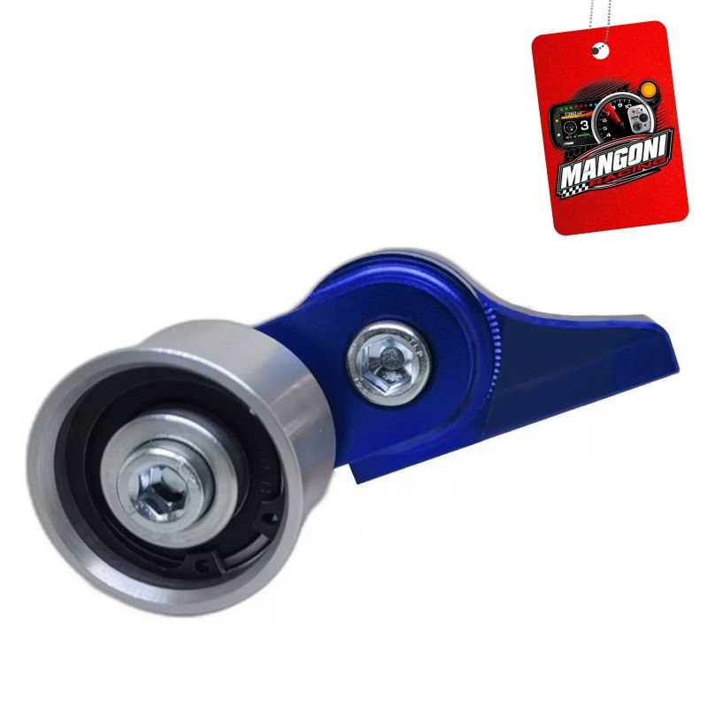 Kit Polia Do Virabrequim + Alternador Poly V Com Esticador Fusca Azul - Unique1