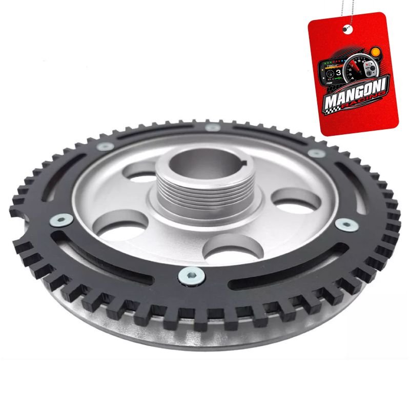 Kit Polia Roda Fonica + Alternador Poly V Com Esticador Fusca Prata - Unique1