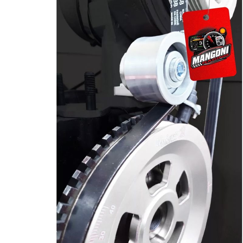 Kit Polia Roda Fonica + Alternador Poly V Com Esticador Fusca Prata - Unique1