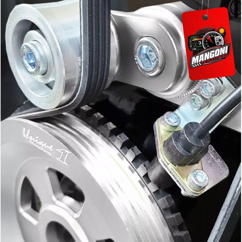 Kit Polia Roda Fonica + Alternador Poly V Com Esticador Fusca Prata - Unique1
