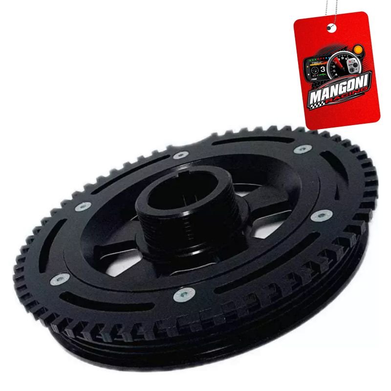 Kit Polia Roda Fonica + Alternador Poly V Com Esticador Fusca Preta - Unique1