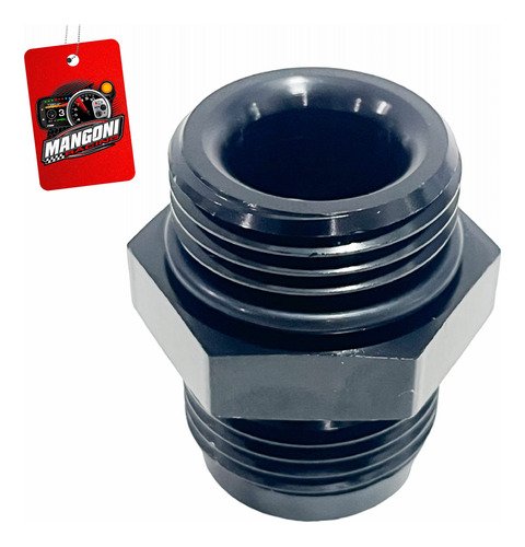 Niple de Alumínio 12an x 12an Oring Preto - MR Performance