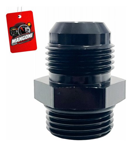 Niple de Alumínio 12an x 12an Oring Preto - MR Performance