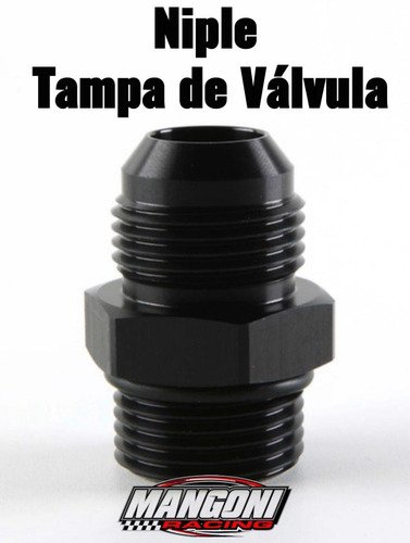 Niple de Alumínio 12an x 12an Oring Preto - MR Performance