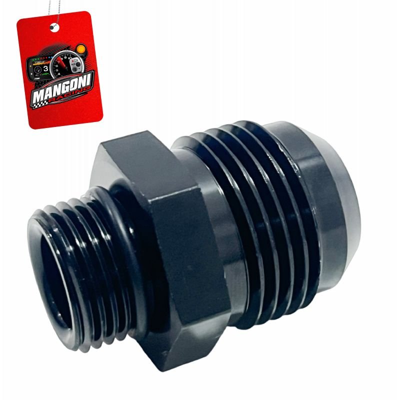 Niple de Alumínio 12an x 8an Oring Preto - MR Performance