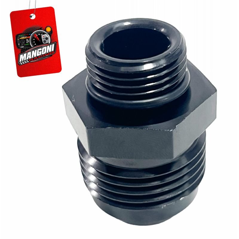 Niple de Alumínio 12an x 8an Oring Preto - MR Performance