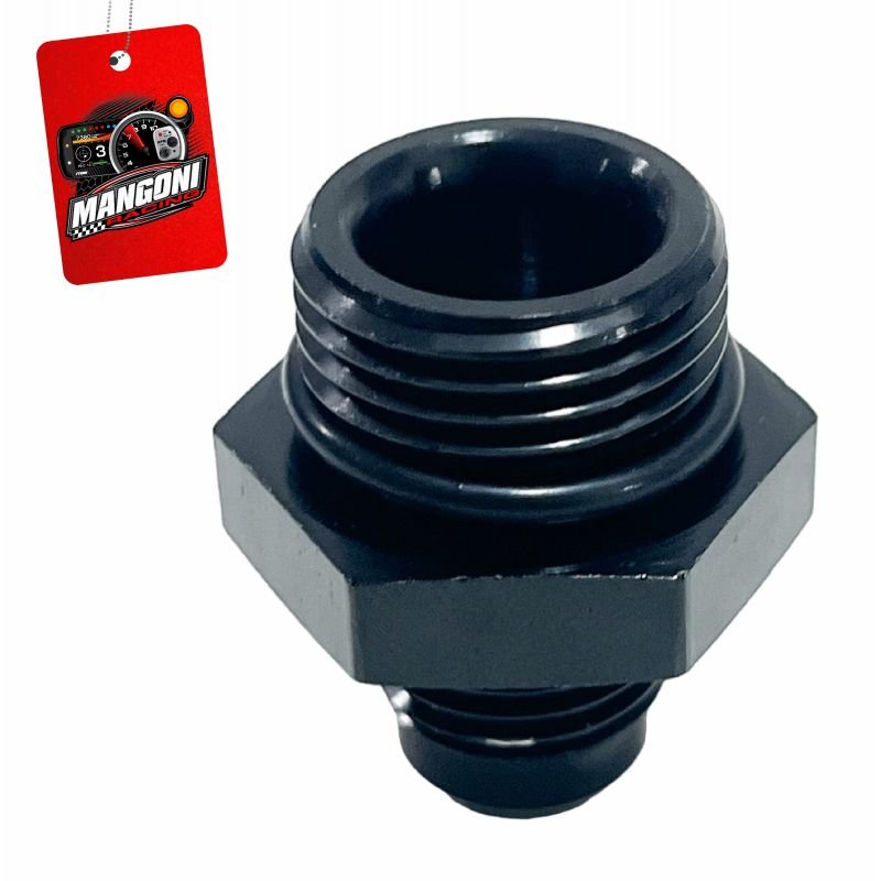 Niple de Alumínio 6an x 10an Oring - Preto - MR Performance