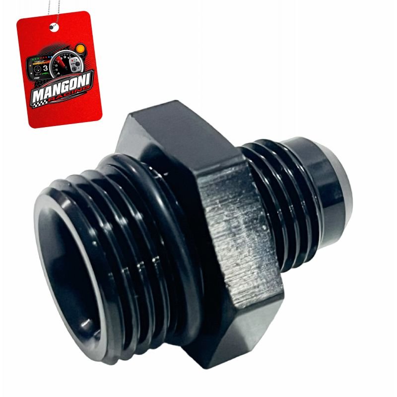 Niple de Alumínio 6an x 10an Oring - Preto - MR Performance