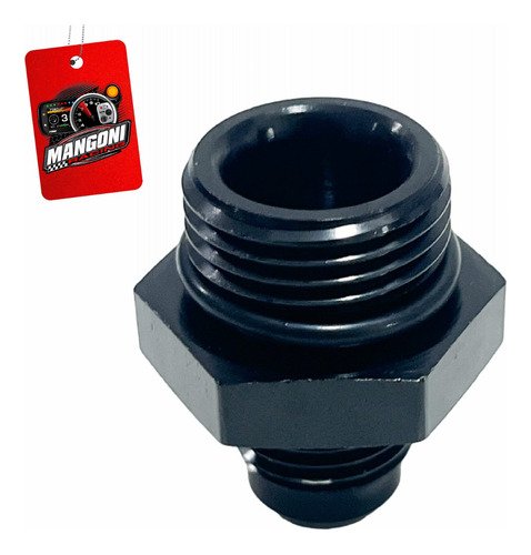 Niple de Alumínio 6an x 8an Oring Preto - MR Performance