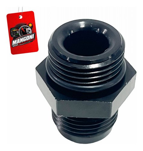 Niple de Alumínio 8an x 8an Oring Preto - MR Performance