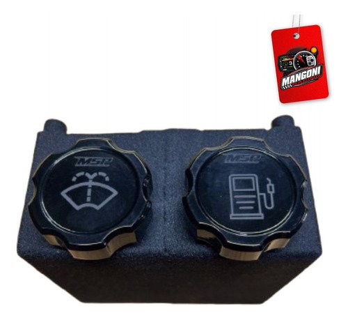 Reservatório Duplo Água Para-brisa e Partida Frio Universal em Inox Preto Texturizado - MSP Racing