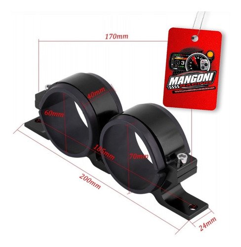 Suporte Duplo 60mm Bomba de Mercedes - Preto - MR Performance