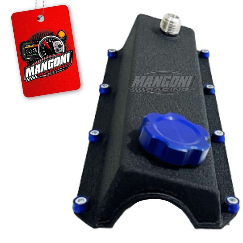 Tampa de Válvula Preta Texturizada Com Tampinha Óleo Azul VW AP - Poke Parts