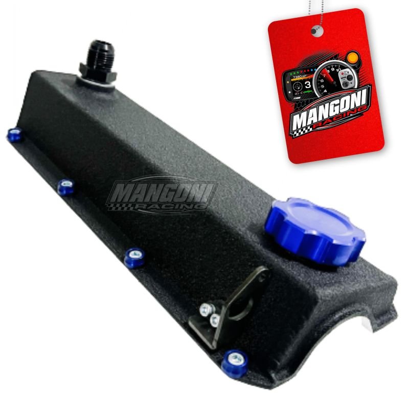Tampa de Válvula Preta Texturizada Com Tampinha Óleo Azul VW AP Com Suporte de Sensor - Poke Parts
