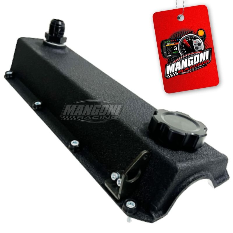 Tampa de Válvula Preta Texturizada Com Tampinha Óleo Preta VW AP Com Suporte de Sensor - Poke Parts