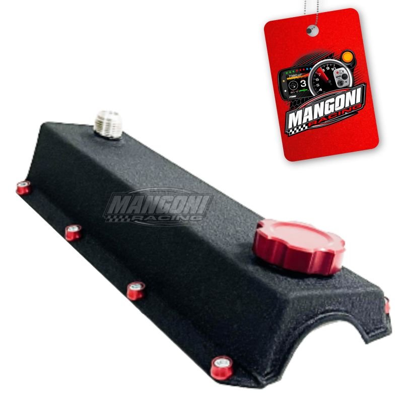 Tampa de Válvula Preta Texturizada Com Tampinha Óleo Vermelha VW AP - Poke Parts