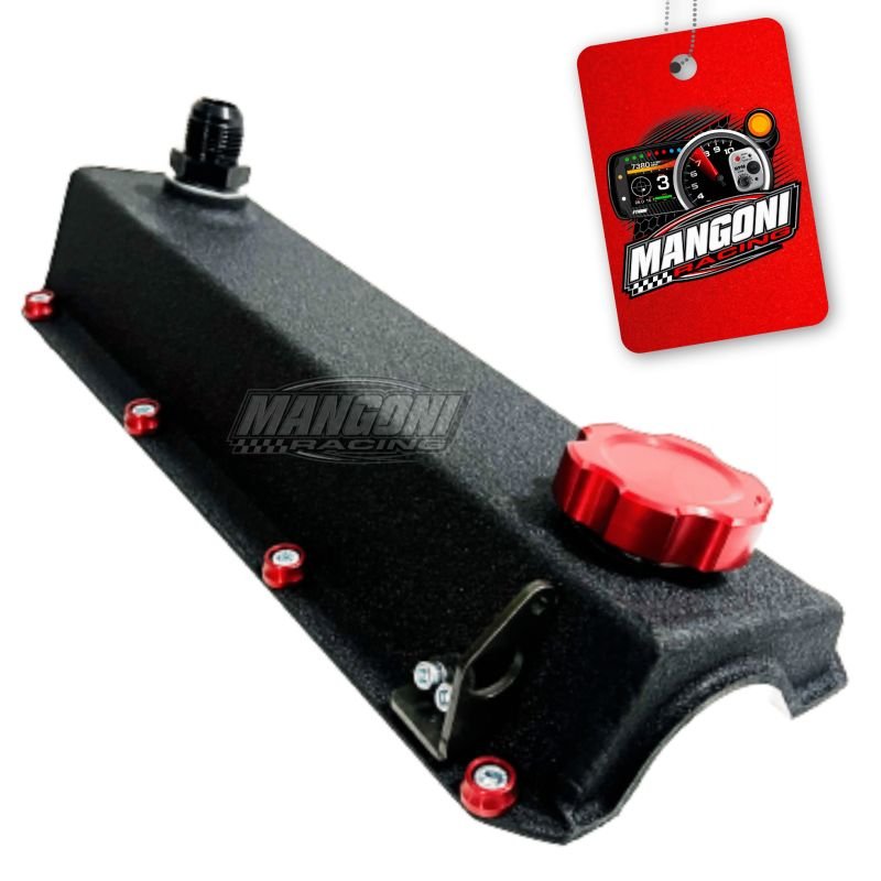 Tampa de Válvula Preta Texturizada Com Tampinha Óleo Vermelha VW AP Com Suporte de Sensor - Poke Parts