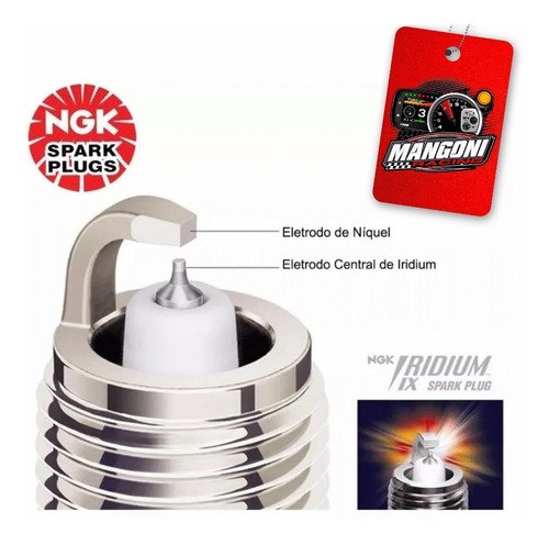 Vela de Ignição Iridium BKR9EIX Sextavado 16mm - NGK